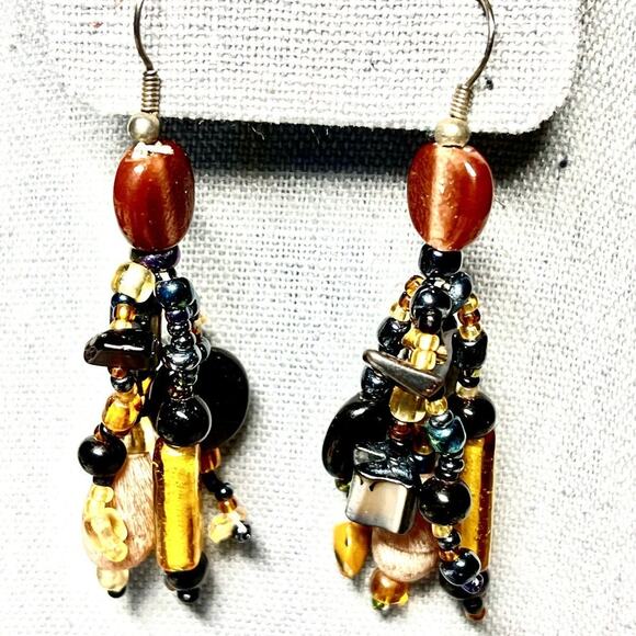 Carnelian Agate/Mother of Pearl Necklace and Dangle Earrings - Picture 5 of 9